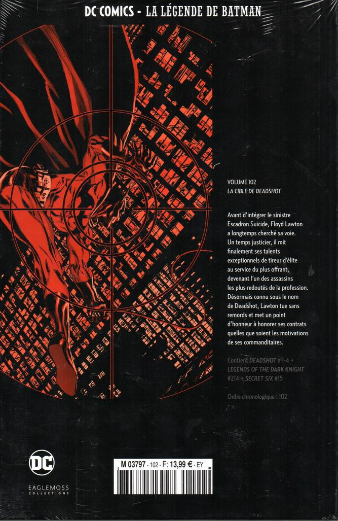 Verso de l'album DC Comics - La Légende de Batman Volume 102 La cible de Deadshot