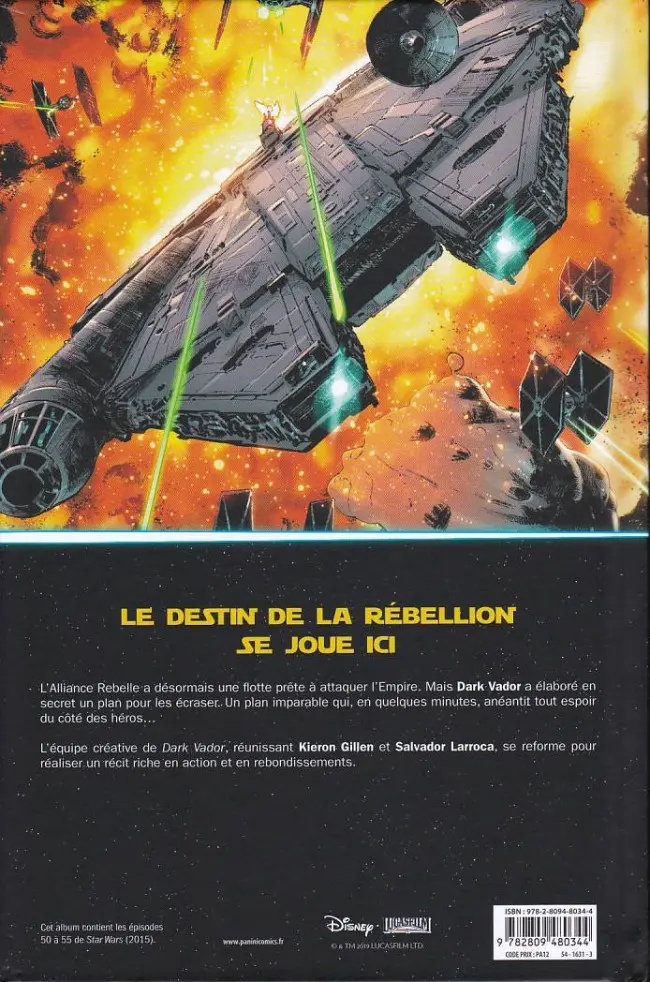 Verso de l'album Star Wars Tome 9 La Mort de l'espoir