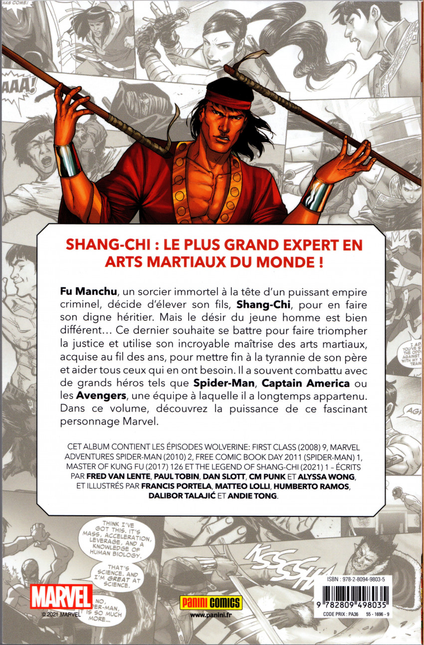 Verso de l'album Shang-Chi Tome 1 Shan-Chi