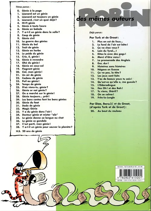 Verso de l'album Léonard Tome 30 Génie du foot
