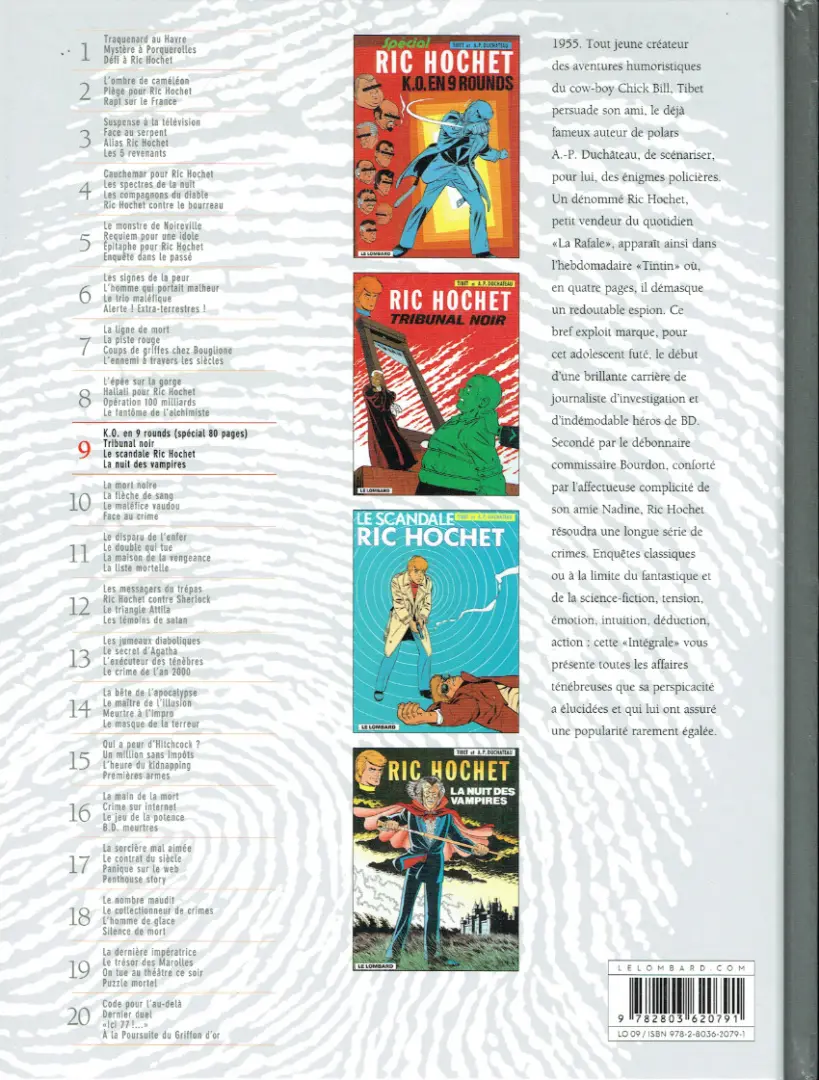 Verso de l'album Ric Hochet Intégrale Tome 9