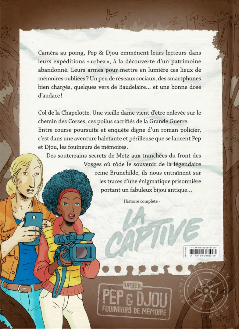 Verso de l'album Les aventures de Pep & Djou fouineurs de mémoire Tome 1 La captive