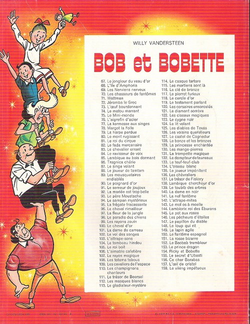 Verso de l'album Bob et Bobette Tome 108 Les totems tabous