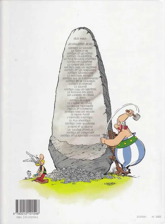 Verso de l'album Astérix Tome 22 La grande traversée