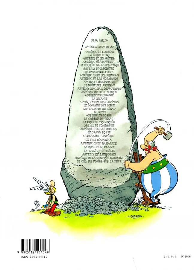 Verso de l'album Astérix Tome 22 La grande traversée