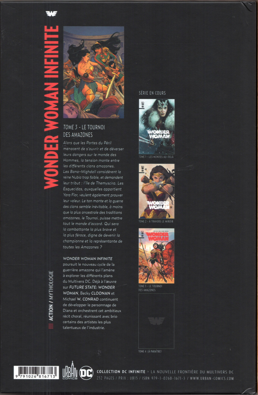 Verso de l'album Wonder Woman Tome 3 Le tournoi des Amazones