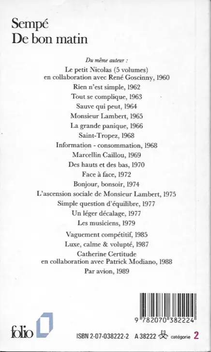 Verso de l'album De bon matin