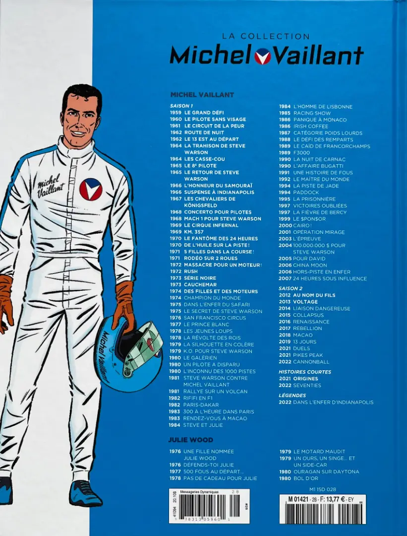 Verso de l'album Michel Vaillant La Collection 28 Des filles et des moteurs