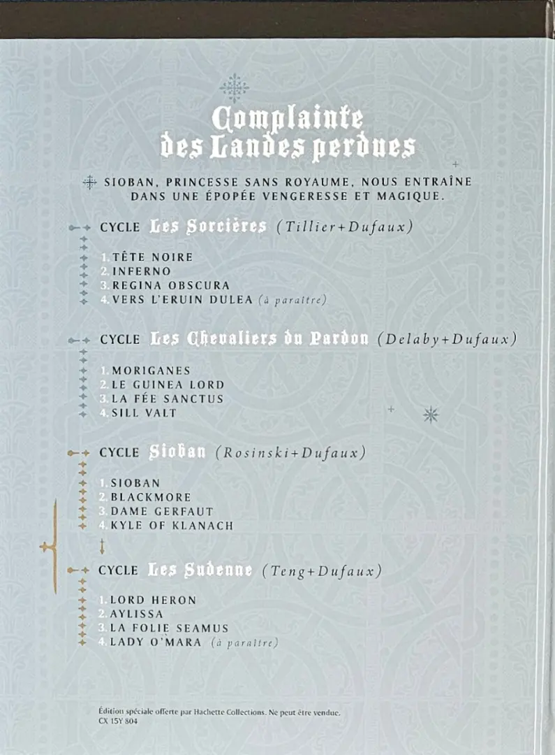 Verso de l'album Complainte des Landes perdues Sioban Tome 3 Dame Gerfaut