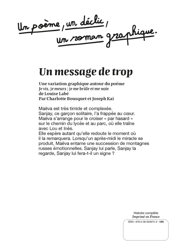 Verso de l'album Un message de trop