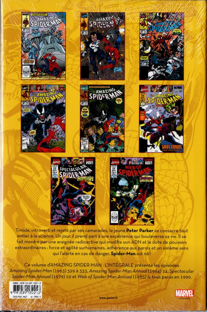 Verso de l'album Spider-Man - L'Intégrale Tome 30 1990