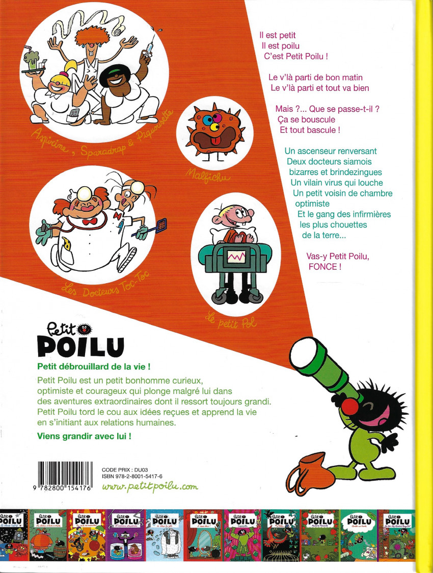 Verso de l'album Petit Poilu Tome 11 L'hôpital des docteurs Toc-Toc