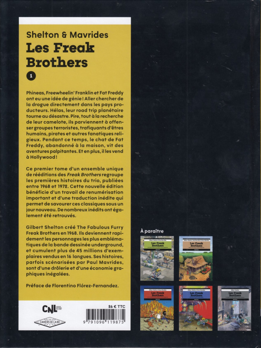 Verso de l'album Les Fabuleux Freak Brothers Intégrale Revival 1 Les Freak Brothers - Les idiots se font la malle et autres dingueries