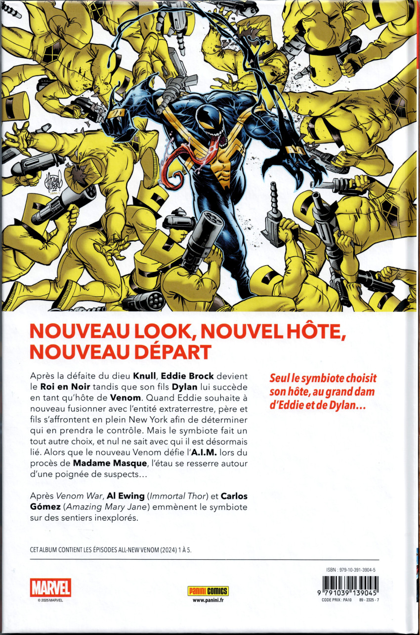 Verso de l'album All-New Venom 1 Qui diable est le nouveau Venom ?