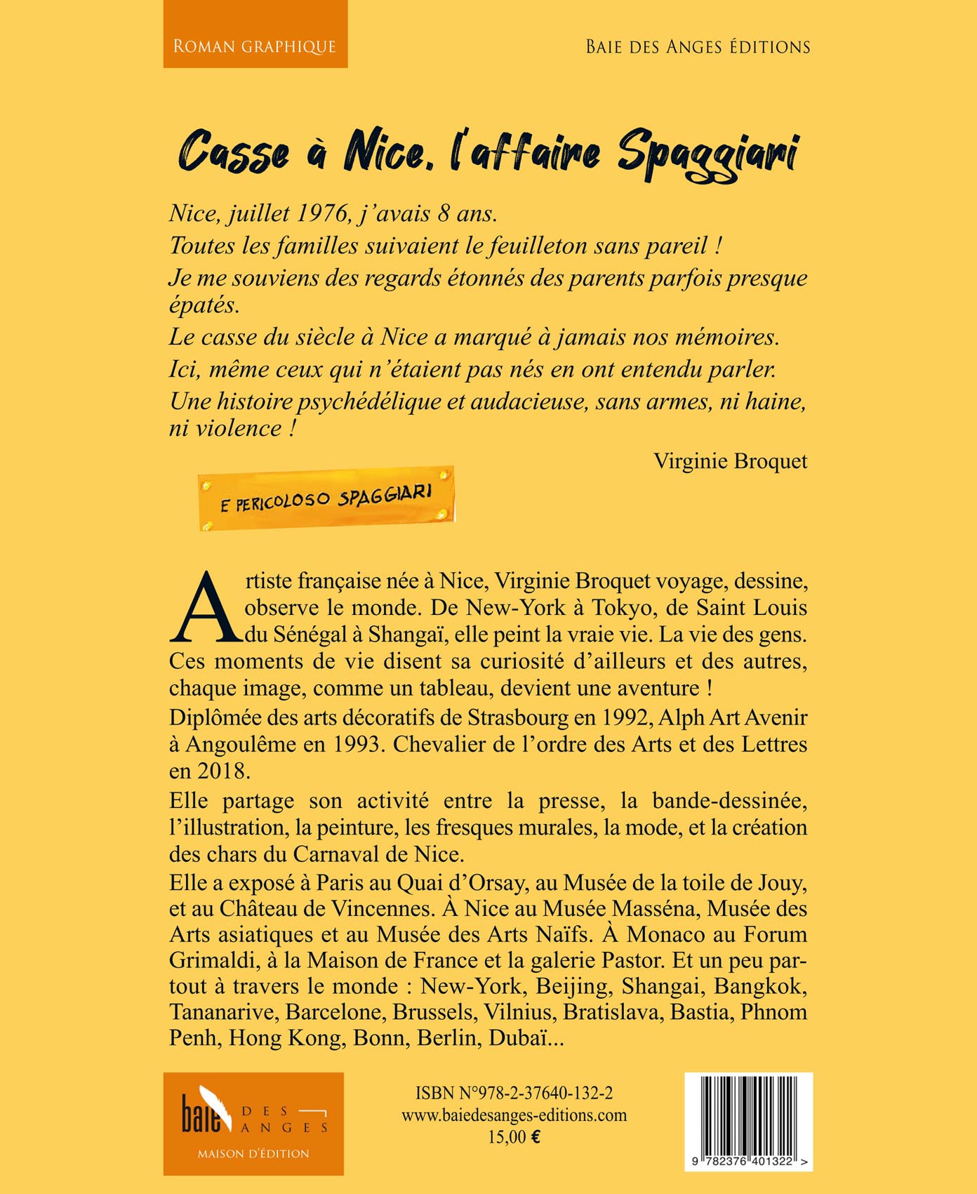 Verso de l'album Casse à Nice L'affaire Spaggiari