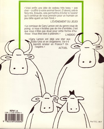 Verso de l'album Gary Larson L'univers impitoyable de Gary Larson