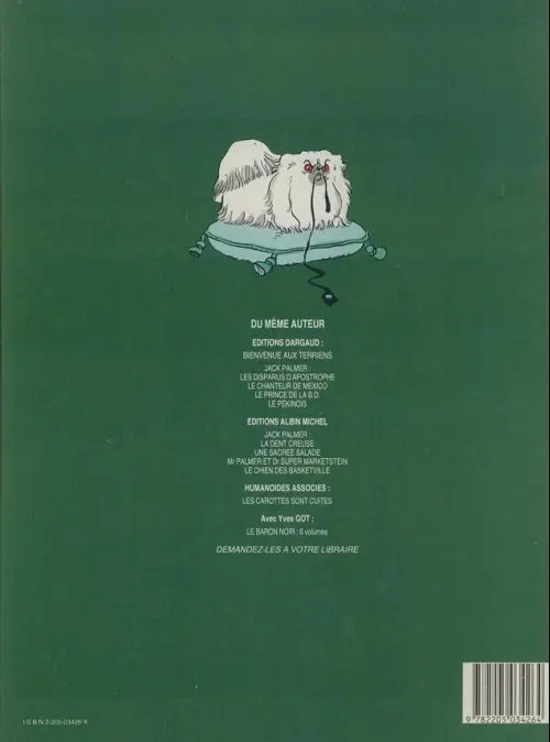 Verso de l'album Jack Palmer Tome 7 Le pékinois