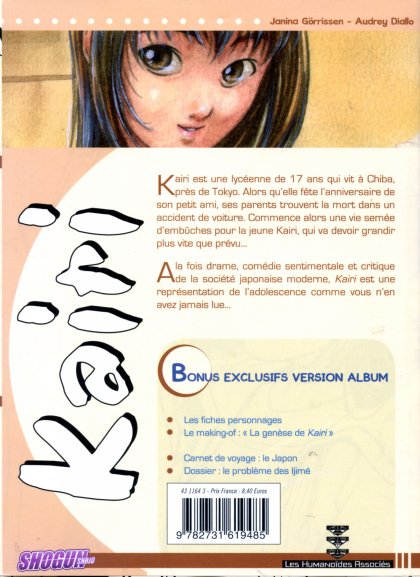 Verso de l'album Kairi Tome 1