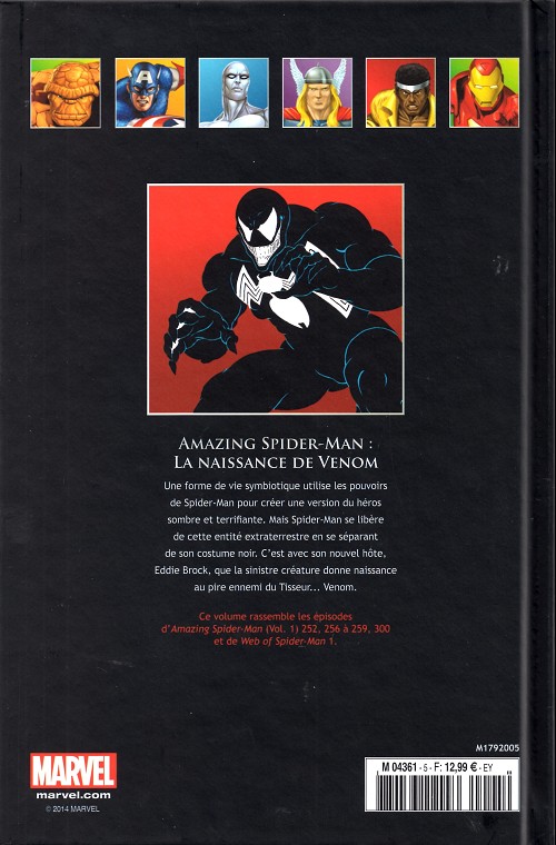 Verso de l'album Marvel Comics - La collection Tome 5 Amazing Spider-Man - La Naissance de Venom