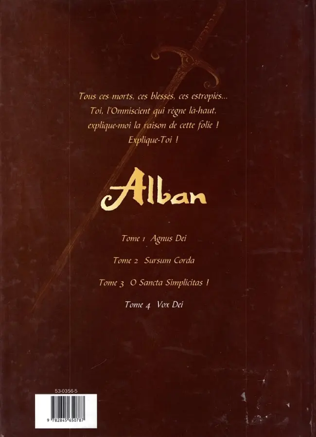 Verso de l'album Alban Tome 4 Vox dei