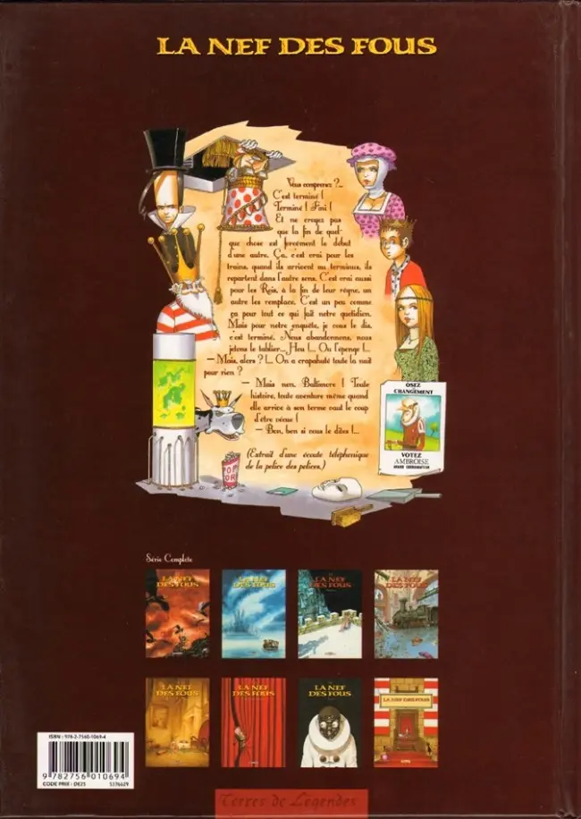 Verso de l'album La Nef des fous Tome 7 Terminus