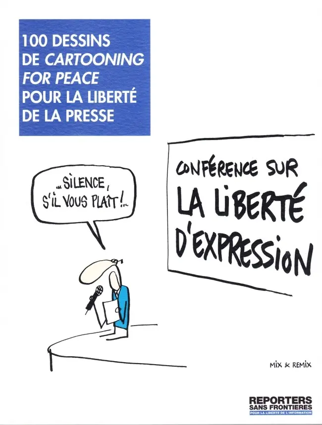 Couverture de l'album 100 dessins de Cartooning For Peace pour la liberté de la presse