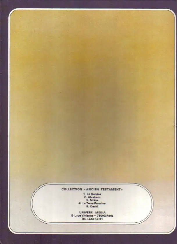 Verso de l'album Ancien testament Tome 4 La Terre Promise