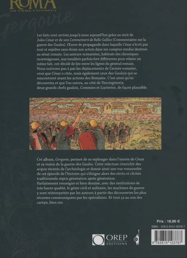Verso de l'album Roma AB VRBE Condita Tome 3 Gergovie