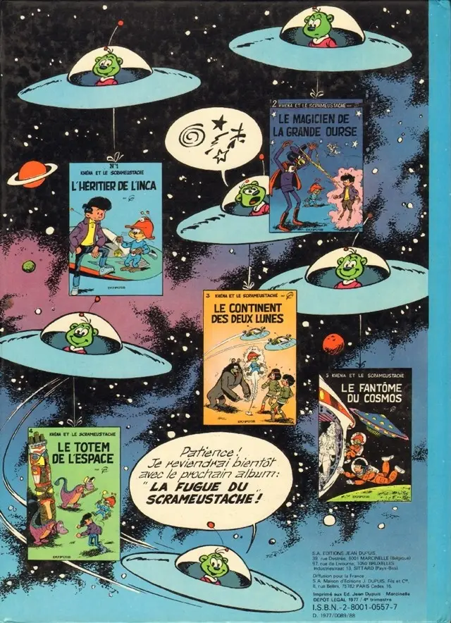 Verso de l'album Le Scrameustache Tome 5 Le fantôme du Cosmos