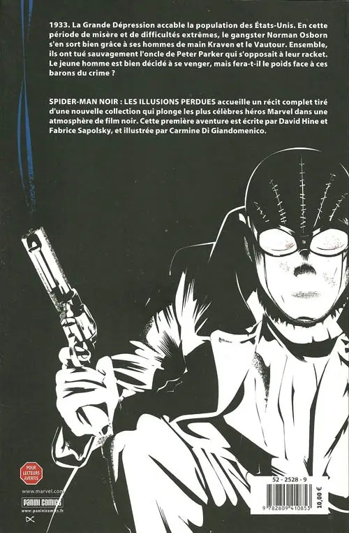 Verso de l'album Spider-Man Noir Tome 1 Les Illusions perdues