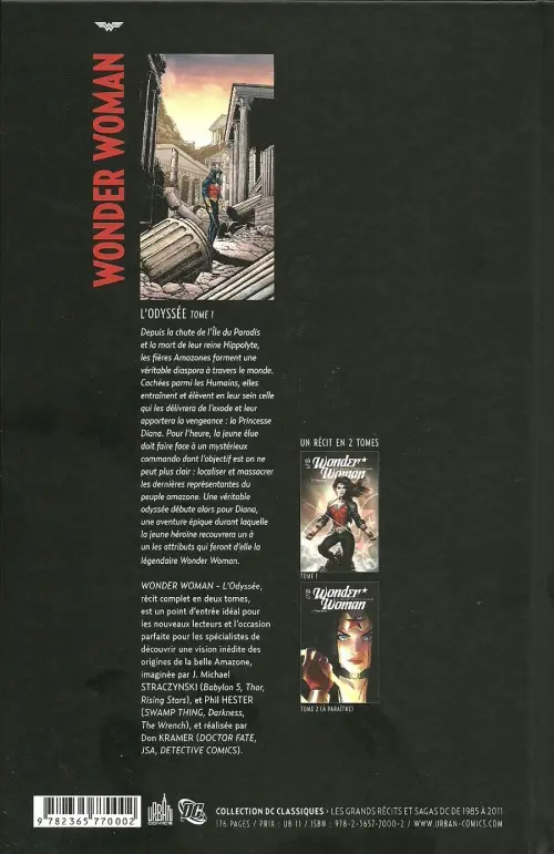 Verso de l'album Wonder Woman : L'Odyssée 1