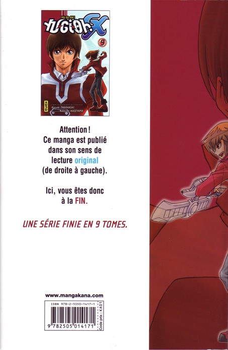 Verso de l'album Yu-Gi-Oh ! GX Tome 9