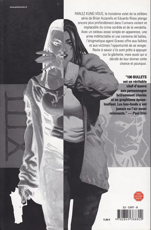 Verso de l'album 100 Bullets Tome 3 Parlez Kung vous
