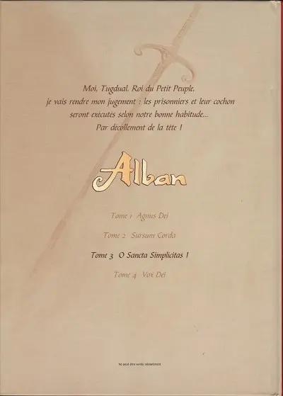 Verso de l'album Alban Tome 3 O Sancta Simplicitas !