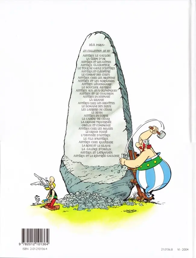 Verso de l'album Astérix Tome 4 Astérix gladiateur