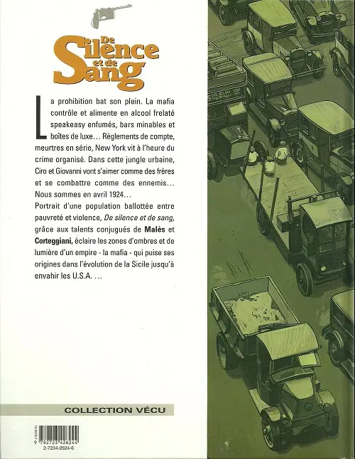 Verso de l'album De silence et de sang Tome 3 Dix années de folie