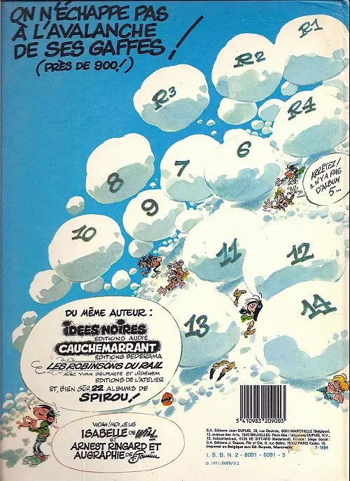 Verso de l'album Gaston Tome 9 Le cas Lagaffe