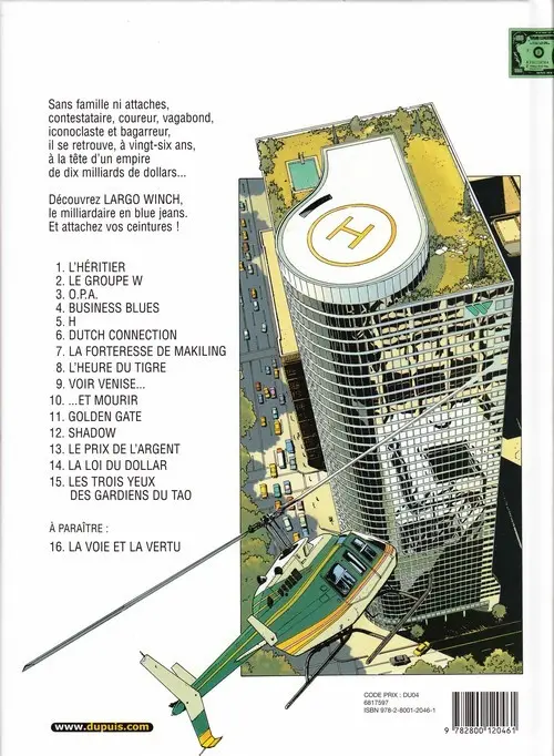 Verso de l'album Largo Winch Tome 4 Business blues