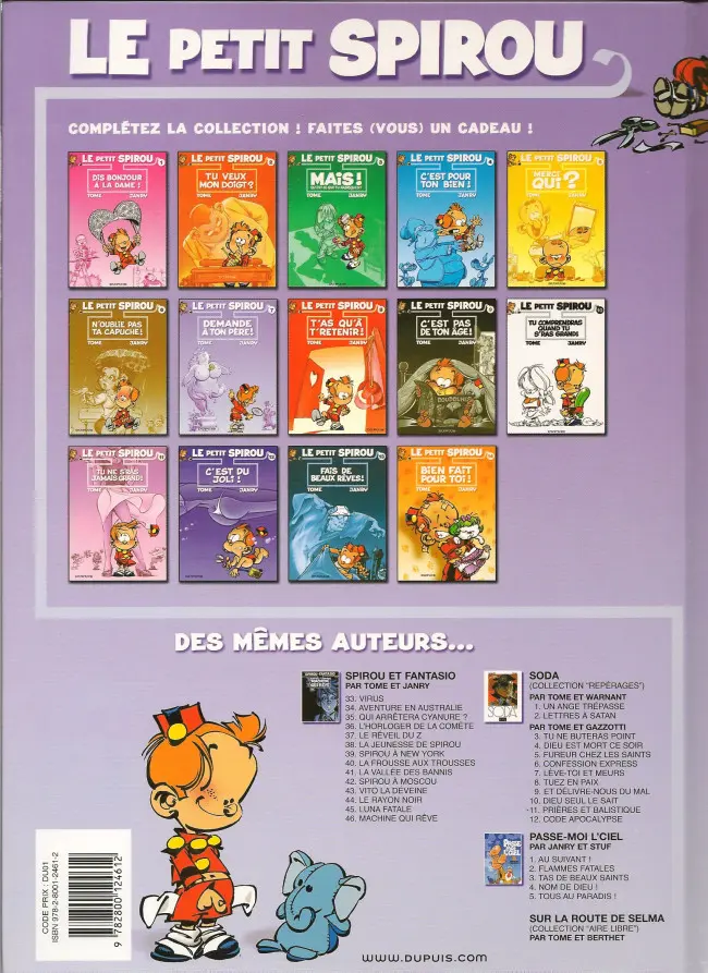 Verso de l'album Le Petit Spirou Tome 7 Demande à ton père !