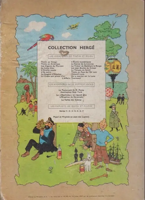 Verso de l'album Tintin Tome 8 Le sceptre d'ottokar