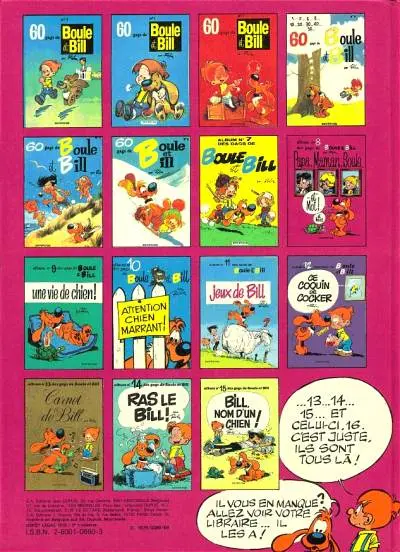 Verso de l'album Boule & Bill Tome 16 Souvenirs de famille
