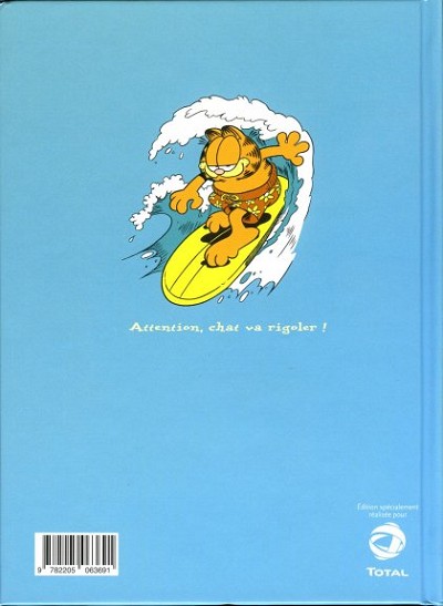 Verso de l'album Garfield Au boulot, Garfield !
