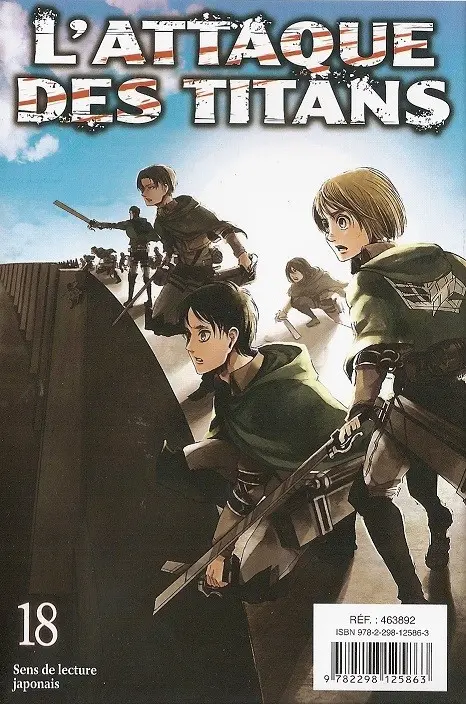 Verso de l'album L'Attaque des Titans Tomes 17 et 18