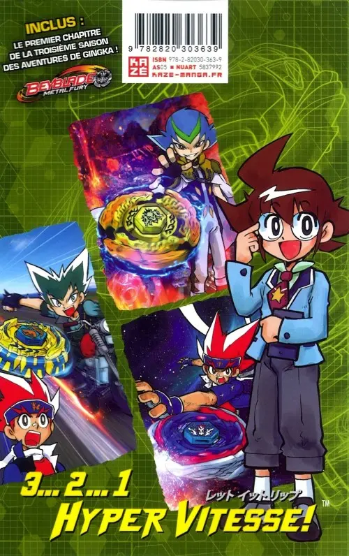 Verso de l'album Beyblade Metal Metal Masters 8