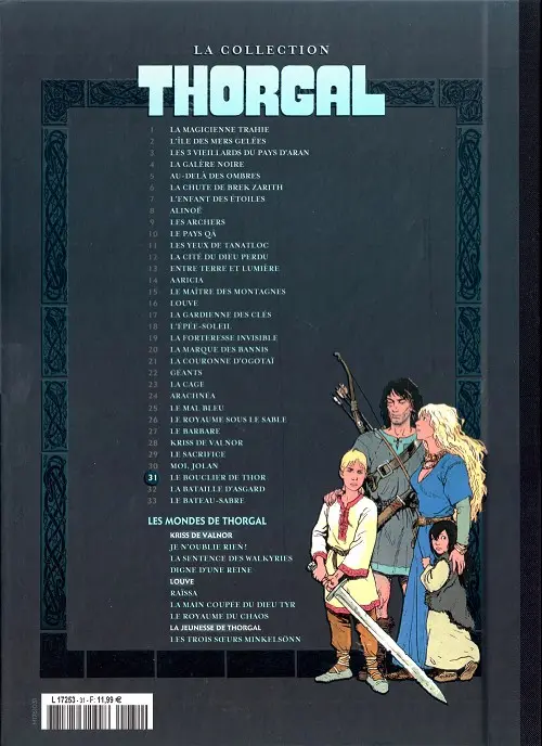 Verso de l'album Thorgal La collection Tome 31 Le bouclier de Thor