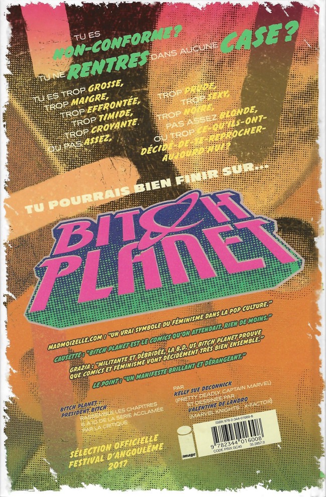 Verso de l'album Bitch Planet Volume Deux President Bitch