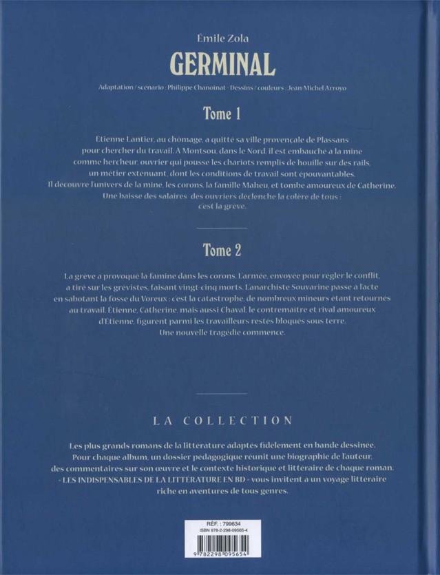 Verso de l'album Les Indispensables de la Littérature en BD Germinal - Tomes 1 et 2