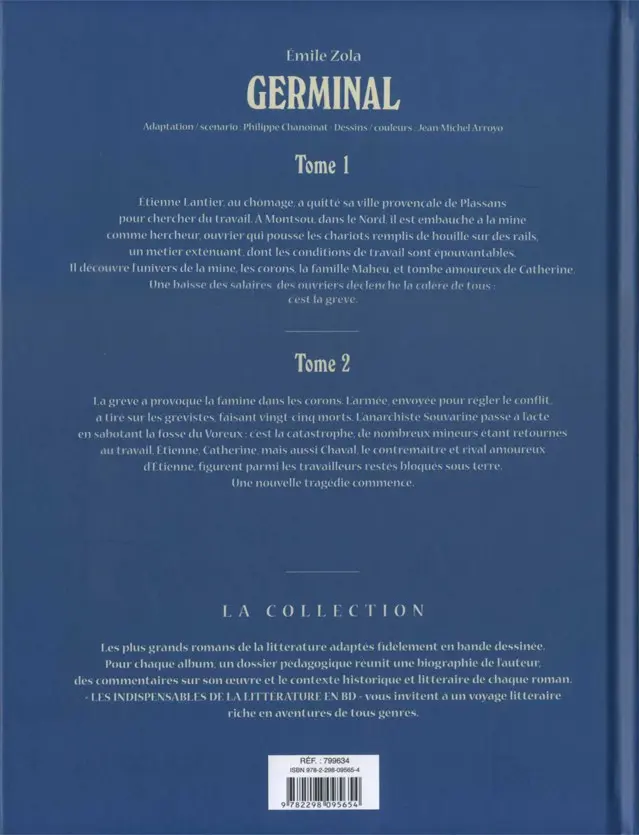 Verso de l'album Les Indispensables de la Littérature en BD Germinal - Tomes 1 et 2