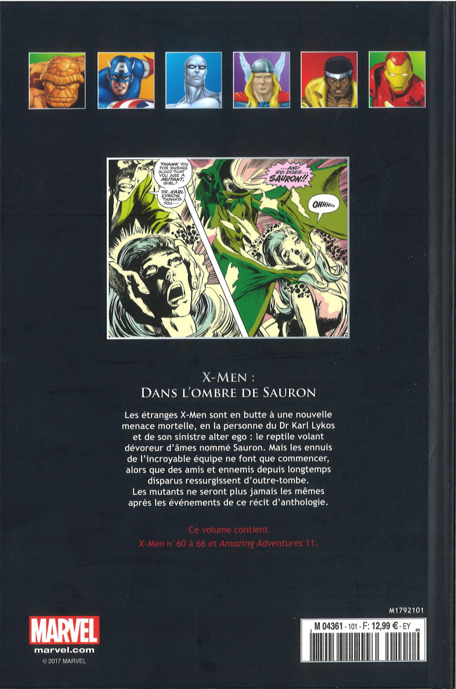 Verso de l'album Marvel Comics - La collection de référence Tome 101 X-Men - Dans l'Ombre de Sauron