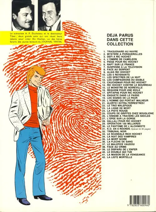 Verso de l'album Ric Hochet Tome 26 L'ennemi à travers les siècles